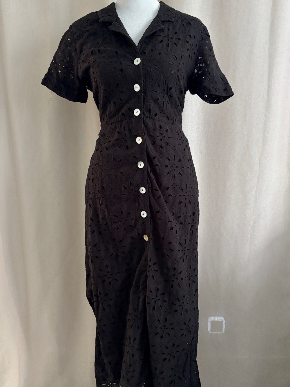 Wilfred Embroidered Cut-Out Poplin Midi Dress â Size XS